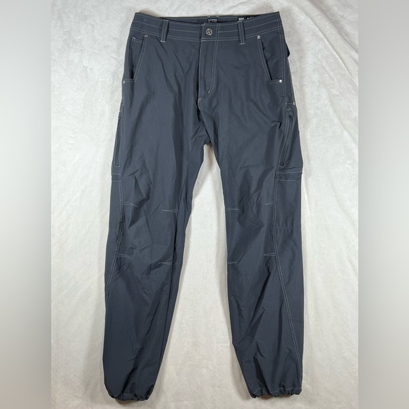 Kuhl Men’s 32W 32L Dark Gray Cinched Leg Performance Stretch Wicking Pants C88